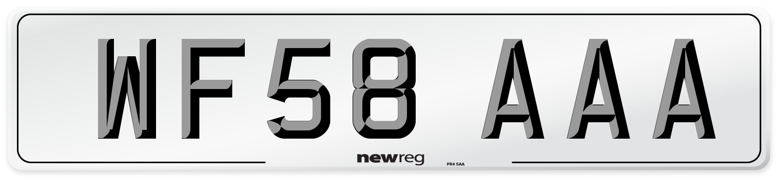 WF58 AAA Number Plate from New Reg
